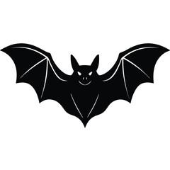 bat silhouette line art vector illustration