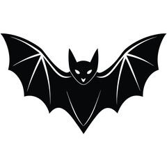 bat silhouette line art vector illustration