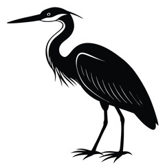 heron bird silhouette stork silhouette black vector illustration