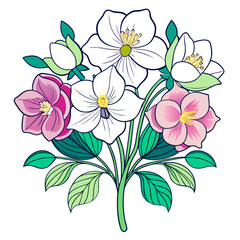  Stunning Hellebore Floral Bouquet Illustration