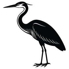 heron bird silhouette stork silhouette black vector illustration