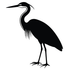 heron bird silhouette stork silhouette black vector illustration