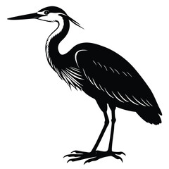 heron bird silhouette stork silhouette black vector illustration