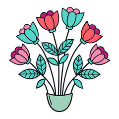  Eco-Friendly Hydroponic Flower Bouquet Illustration