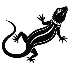 Naklejka premium Lizard vector silhouette illustration, lizard icon