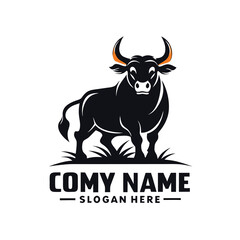 Powerful Black Bull Logo