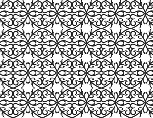 Detailed Black and White Pattern with Ornate Designs and Artistic Flourishes