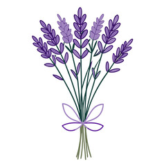 Obraz premium Charming Lavender Flower Bouquet Illustration