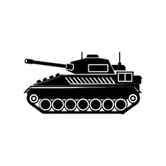 Fototapeta premium Tank Silhouette vector illustration