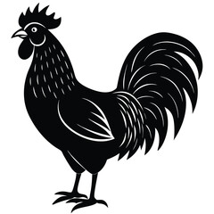 a hen vector silhouette illustration, isolated white background