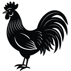 a hen vector silhouette illustration, isolated white background