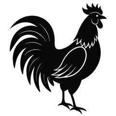 a hen vector silhouette illustration, isolated white background