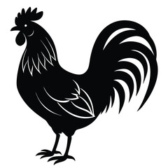 a hen vector silhouette illustration, isolated white background