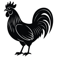 a hen vector silhouette illustration, isolated white background