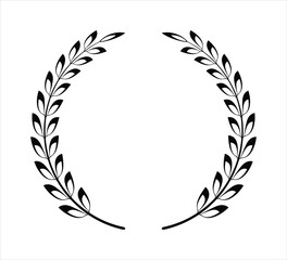 Decorative black Laurel wreath Circle vector design on white background