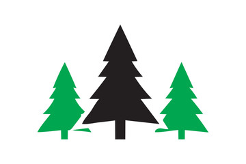 Christmas tree icon on white background.