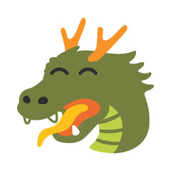 Dragon Face Illustration Clipart Isolated on White Background