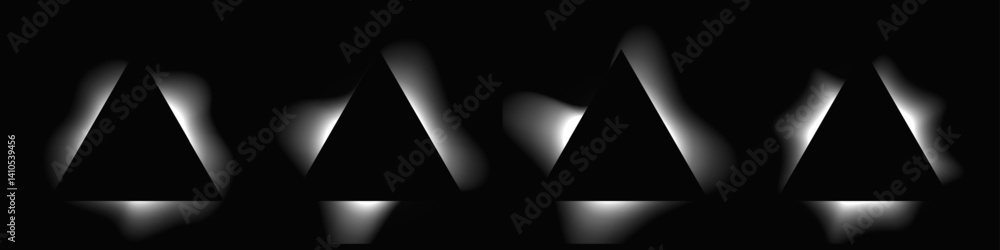 Poster set of triangle illuminate light frames