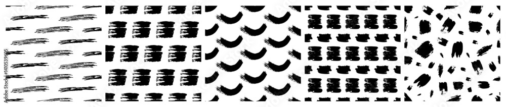 Poster set of seamless patterns with scribble smears