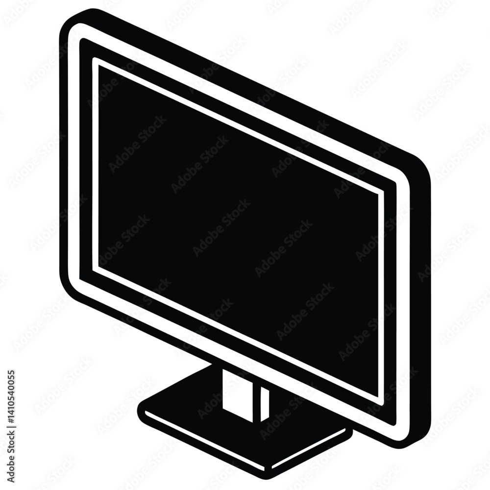 Poster minimal desktop monitor icon for tech visuals