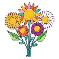  Lovely Morning Sun Bouquet Illustration