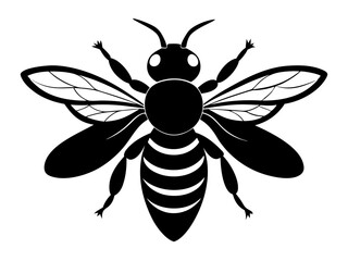 Honey Bee Silhouette Vector & SVG, Cute Bee Vector for Nature Crafts