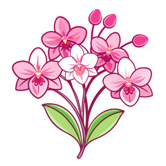  Elegant Pink Bird Orchid Bouquet Floral Art