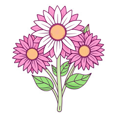  Charming Pink Sunflower Bouquet Floral Artwork