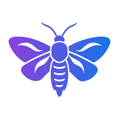 A gradient color moth insect icon design