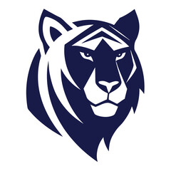 Obraz premium Stylish abstract tiger head design with elegant flow for logo and tattoo art