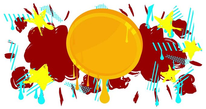 Gold Coin Graffiti tag animation. Abstract modern street art video decoration performed in urban painting style.