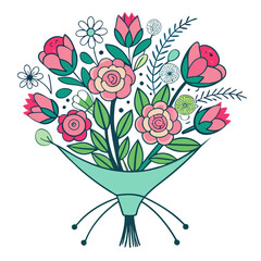  Lovely Scenic Drive Bouquet Stroke Outline Design