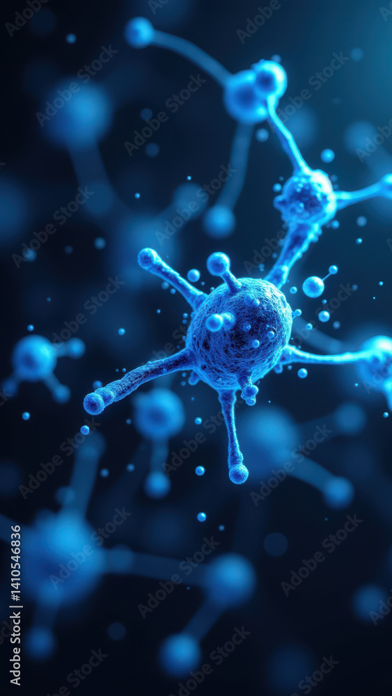 Aufkleber high-resolution 3d rendering of a glp-1 molecule with molecular interactions highlighted.