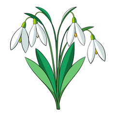  Charming Snowdrop Bouquet with Artistic Stroke Design