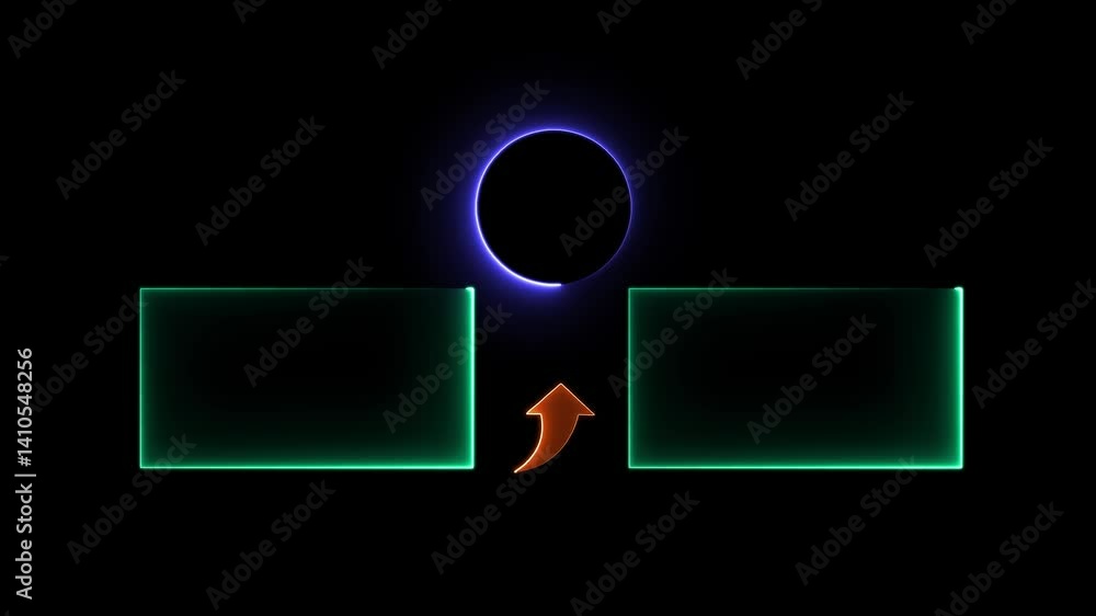 Poster neon subscribe button neon glow animation video.neon end screen. subscribe button and outro for gami