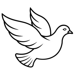 Obraz premium Illustration of Peace dove art design isolated on white background.Vector art.