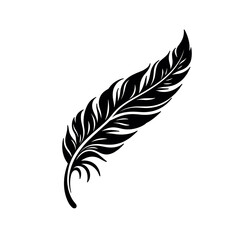 Obraz premium Black feather illustration for tattoos or t-shirt prints 