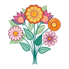  Radiant Sun-Kissed Flower Bouquet Illustration