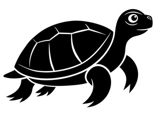 Turtle Silhouette Vector & SVG, Sea Turtle Vector  for Ocean Crafts