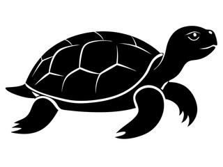 Turtle Silhouette Vector & SVG, Sea Turtle Vector  for Ocean Crafts
