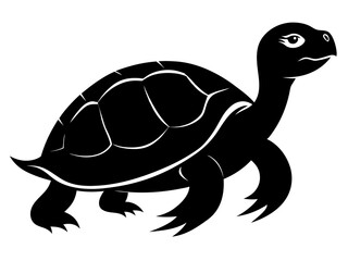 Turtle Silhouette Vector & SVG, Sea Turtle Vector  for Ocean Crafts