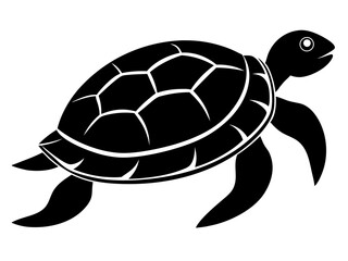 Turtle Silhouette Vector & SVG, Sea Turtle Vector  for Ocean Crafts