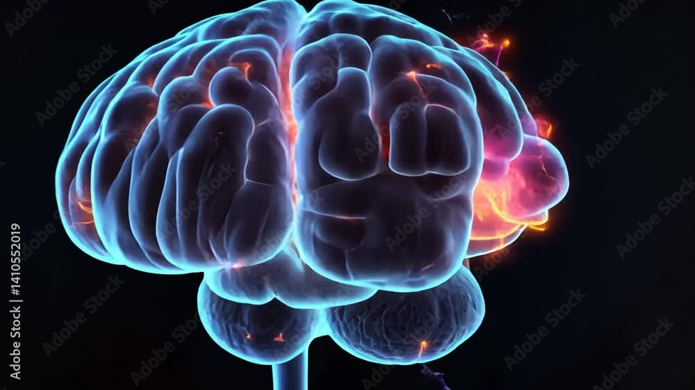 Poster dynamic visualization of neural activity within the human brain illustration
