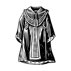 A vintage style illustration of ancient priest robe