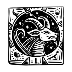 A vintage style illustration of an egyptian calendar