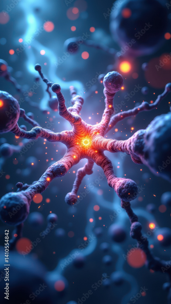 Poster a vivid depiction of glp-1, glucagon-like peptide-1 with a focus on its molecular structure and inte
