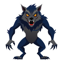 Halloween werewolves isolated on white