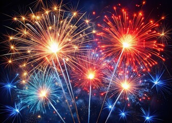 Naklejka premium Fourth of July Sparkler Fireworks Patriotism Celebration