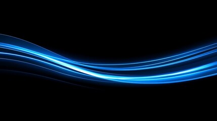 Abstract Light Waves on Black Background