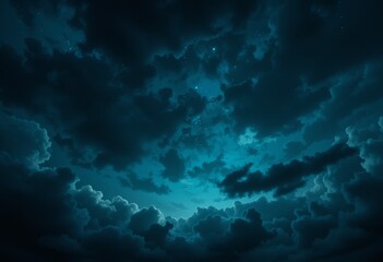 Fototapeta premium Teal Night Sky